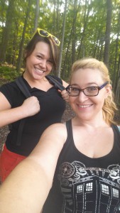 My sister and I enjoying our Sunday hike